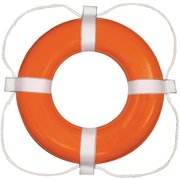 Taylor Taylor Vinyl Coated Foam Life Ring, 24" Orange w/White Rope, 6/case 364